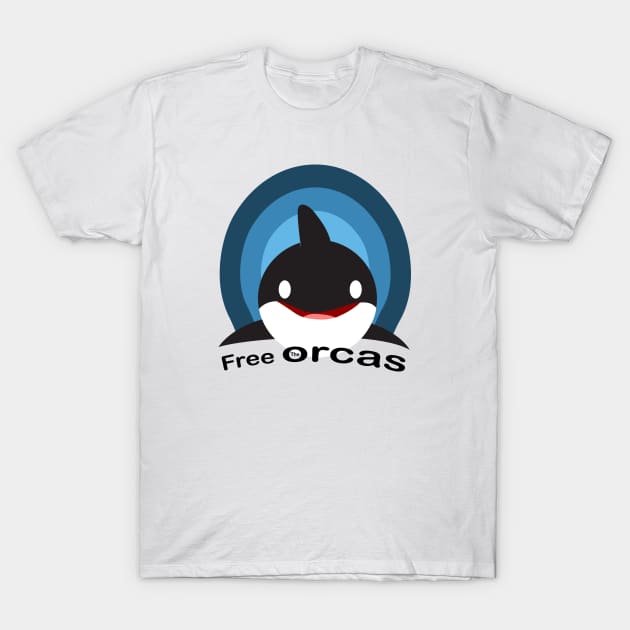 FREE THE ORCAS Shirt Freedom For Orcas Free Willy / Free Tilikum / Free Lolita / Free The Killer Whales t shirt T-Shirt by shopflydesign